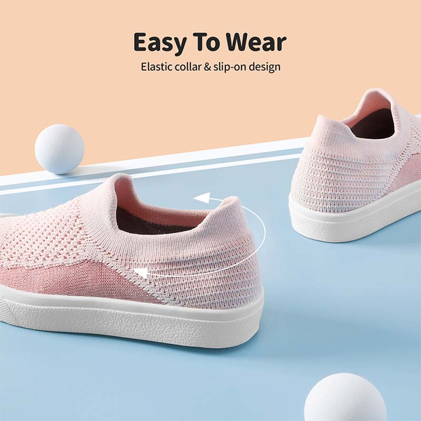 Kids Slip On Machine Washable Sneakers - PINK - 3